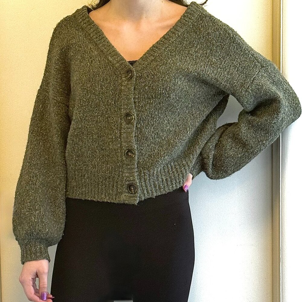 William Rast Reversable Olive-Green Wool Sweater Sz L